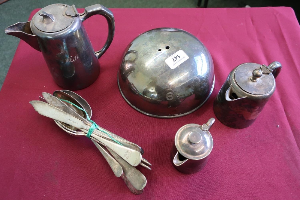 Selection of various silver plated railway dining items including various fish knives, forks and