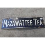 Enamel advertising sign for Mazawattee Tea (61.5cm x 15.5cm)