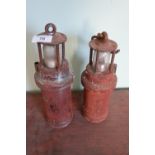 Two miners type lamps, one marked The Ceag Lamp Barnsley, Yorks, and another similar (2)