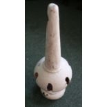 White painted cast metal railway signal post finial (height 60cm)