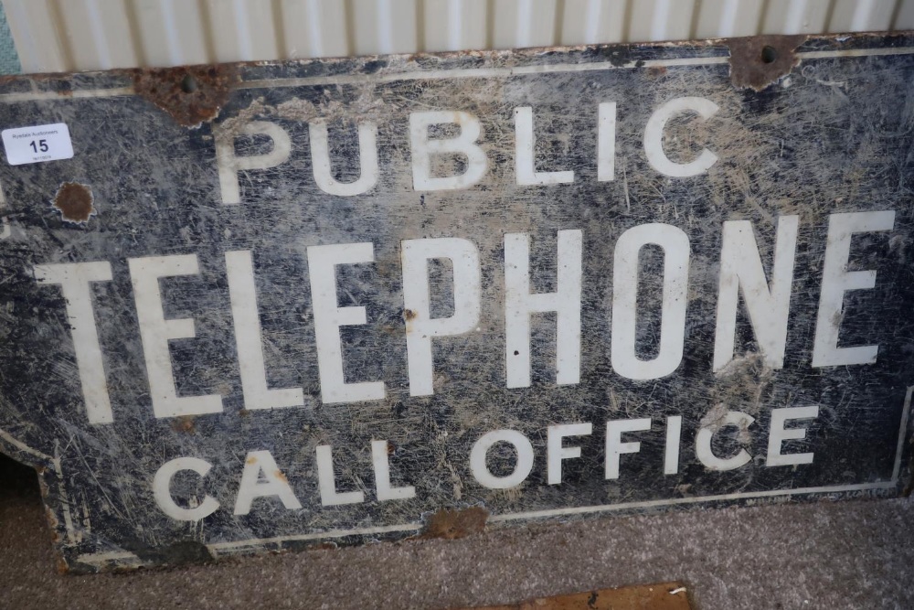 Enamel sign for Public Telephone Call Office (70.5cm x 34.5cm)