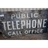 Enamel sign for Public Telephone Call Office (70.5cm x 34.5cm)