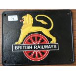 Reproduction cast metal British Railways sign (29cm x 22cm)