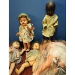 Large selection of 1950s and 60s hard plastic dolls of various form