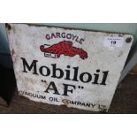 Small enamel advertising sign for Gargoyle Mobiloil Vacuum Oil Company Ltd (28.5cm x 23cm)