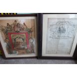 Framed poster for the Independent Order of Odd Fellows, Manchester Unity Dispensation relating to