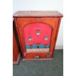 Vintage oak cased penny arcade pinball type machine 'Dividends' (50.5cm x 24cm x 69cm)