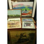 Selection of various framed and mounted railway prints including Mallard, various locomotives,