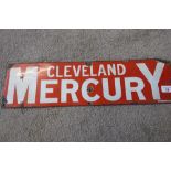 Enamel advertising sign for Cleveland Mercury (newspaper) (56cm x 15.5cm)