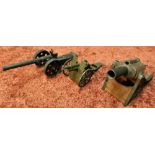 Three early field guns including French, German and British, one marked DEPOSTRD388707, another by