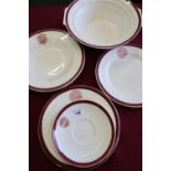 Collection of railway Convalescent Homes crockery by Myott & Son including twin handled serving