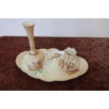 Group of Royal Worcester ceramics including vase No. 991, oval tray RDNO316064 and bottle neck