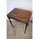 Late Victorian mahogany rectangular occasional table on turned supports (55.5cm x 41.5cm x 68cm)