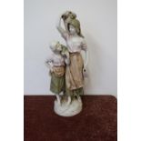 Royal Dux Group No. 1602 of young lady grape carriers (approx 59cm high)