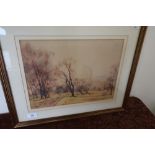 Framed and mounted Fred Lawson landscape watercolour dated 1933 (54cm x 44cm)