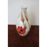 Moorcroft poppy pattern vase with swollen body (24cm high)