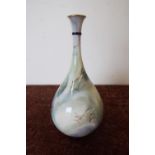 Hadley's Worcester England F105/78 bottle neck vase decorated with shoaling fish (height 21cm)