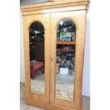 Victorian burr maple linen cupboard with five slide out linen drawers above two long drawers