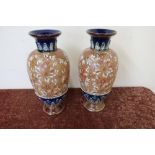 Pair of Royal Doulton, Doulton Slaters, No. 3678 stoneware vases (30cm high)