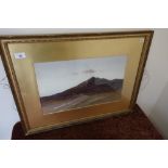 Framed and mounted watercolour of moorland scene by Charles. E. Brittan (66.5cm x 50cm icluding