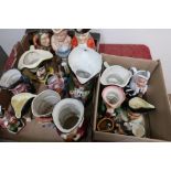 Twenty Toby and character jugs in two boxes