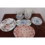 Crown Ducal biscuit barrel, a selection of Masons 'Regency' ceramics etc