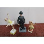 Royal Doulton figure of Charlie Chaplin No. HN2711 limited edition 1556, a Royal Worcester