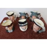 Six Royal Doulton character jugs