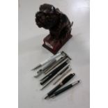 Cast metal novelty 'Bulldog Bank', plated liqueur pourers, a silver hinged bangle stamped 925, a