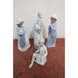 Two Lladro and two Nao figurines