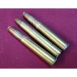 Three 500-450 Kynoch Nitro Express rifle rounds (section 1 certificate required)