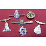 Six various silver and silver & enamel sweetheart brooches for the Royal Corp of Signals, Royal Army