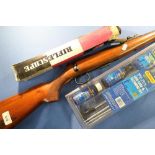 Brno Mod 2 bolt action .22 rifle, with adjustable rear ladder sights, screw cut barrel and