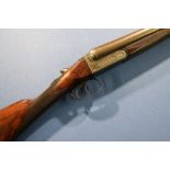 Boswell 12 bore side by side shotgun, with 30 inch Damascus barrels, with traces of engraved