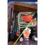 Quantity of various gun cleaning equipment including rifle cleaning brushes, shotgun cleaning