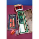 Browning 12 bore chamber safe set, a cased 12 bore cleaning kit, 12 bore Browning Q.R clips, four 12