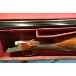 Cased Midland Gun Co 20 bore side by side ejector shotgun with 28 inch barrels, choke CYC and 1/2, 2