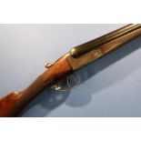 F.W.Hart of Scarborough 12 bore side by side shotgun with 28 inch barrels, choke CYC and 3/4, 14 1/4