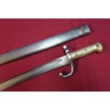 French 1886 patent bayonet complete with steel scabbard No. U11497