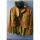 British Army uniform comprising of shirts, over shirt and battle dress blouse 1949 pattern dated