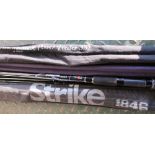 Four matchrods including Shakespeare Strike 1846, three piece Fighter match rod and a Silstar