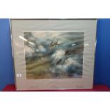 Framed & mounted Frank Wootton print 'Achtung Spitfire' limited edition No.274/850 signed by the