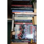 Box containing a large collection of military related books on various subjects and periods