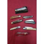 Collection of eight various pocket knives