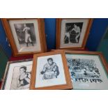 Selection of framed & mounted photographic prints of various famous boxers and boxing matches