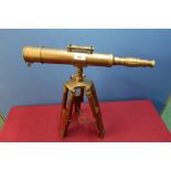 Brass mounted telescope on adjustable tripod