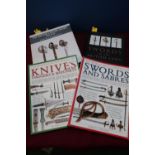 Four reference books including Encyclopedia of Knives, Daggers and Bayonets, Encyclopedia of