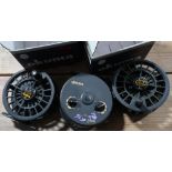 Three Okuma reels, Okuma 280S, The Okuma 380S and another Okuma 280S