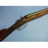 T Page Wood 12 bore hammer gun with 30 inch barrels and 14 1/8 inch stock, serial no. NVN (shotgun