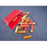 Box containing a quantity of various assorted inert vintage shotgun cartridges